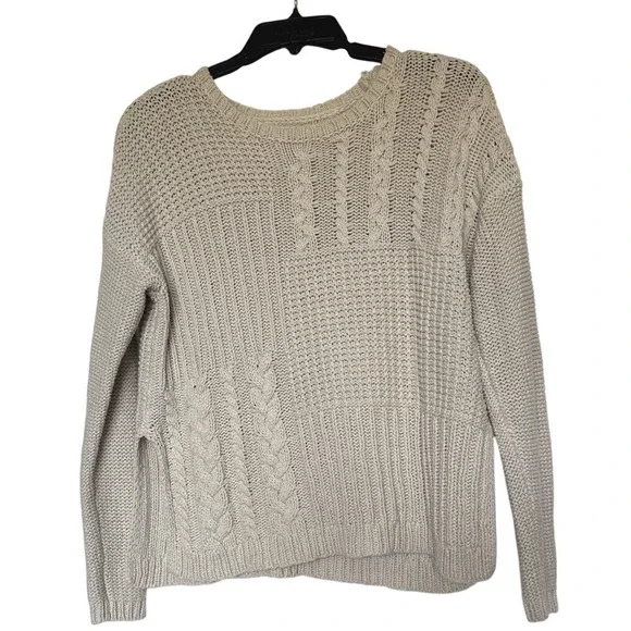 Abercrombie & Fitch Sweater Small‎ Cream CableKnit Pullover Size S Chunky Cozy - Picture 2 of 7
